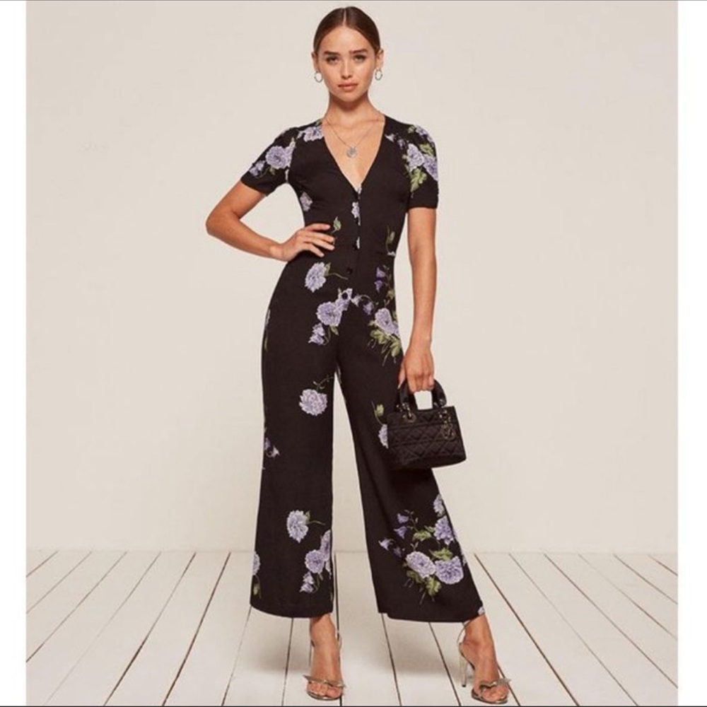 Reformation France Jumpsuit in Regalia size 0 - Picture 2 of 4